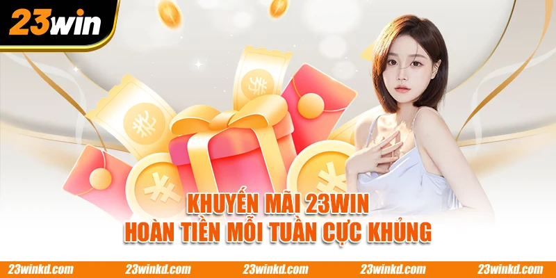 Khuyến mãi 23WIN hoàn tiền mỗi tuần cực khủng